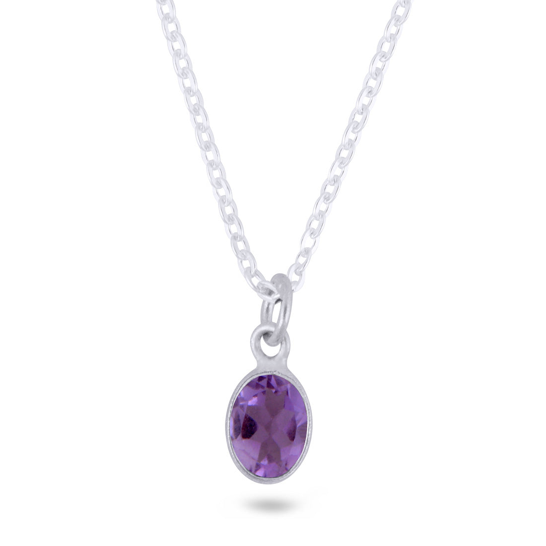 Gorgeous Gemstone Hanging Amethyst Oval Shape 925 Sterling Solid Silver Necklaces