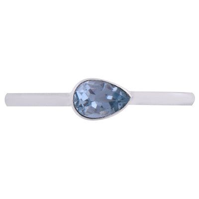 Birthstone Blue Topaz - December 925 Sterling Silver Ring